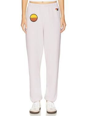 Aviator Nation Embroidered Cream Sunset Patch Sweatpants Size XS